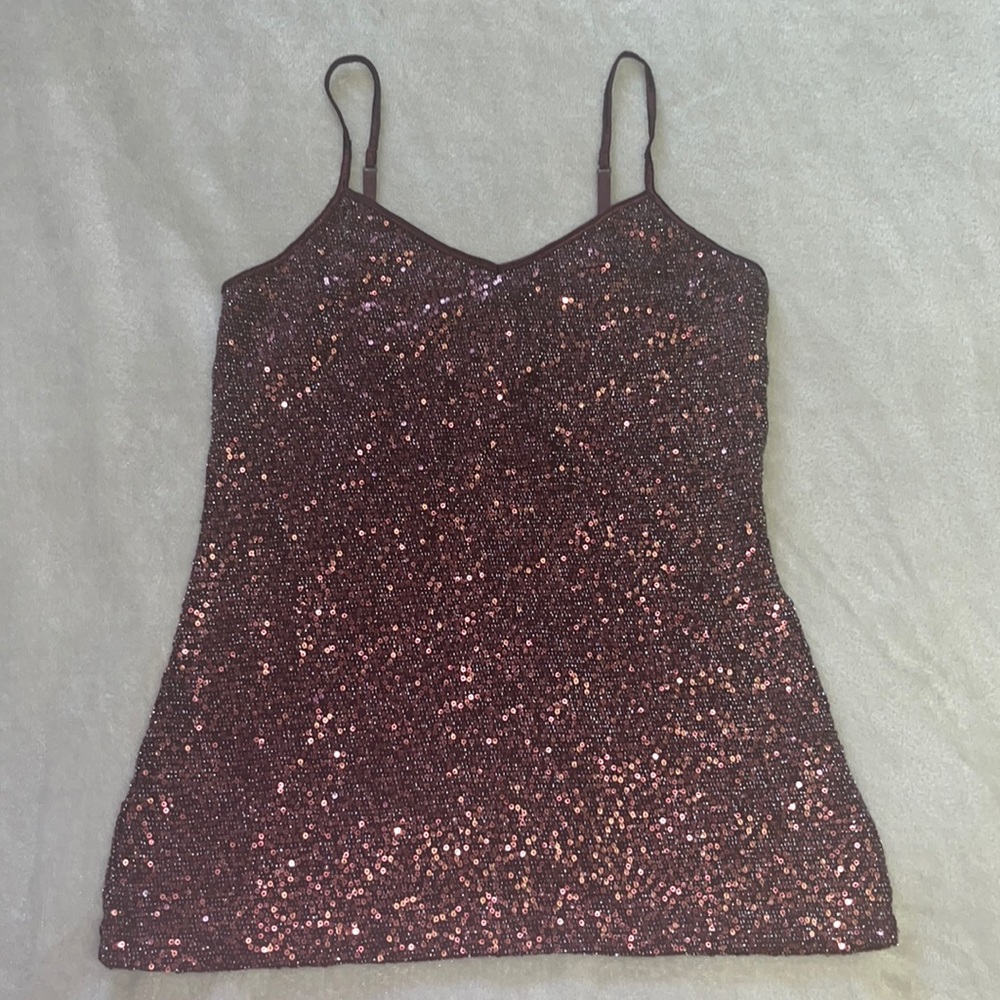 women’s purple sparkly tank top